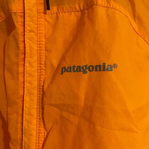 Patagonia Dragonfiy Ultralight Hiking Shell Mens S Orange Anorak Pullover 24020 - Picture 3 of 9